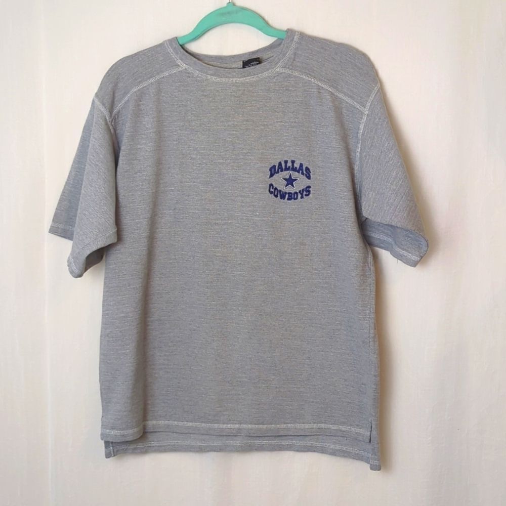 Dallas Cowboys Gray Knit Short Sleeves Shirt Embroidered Size M